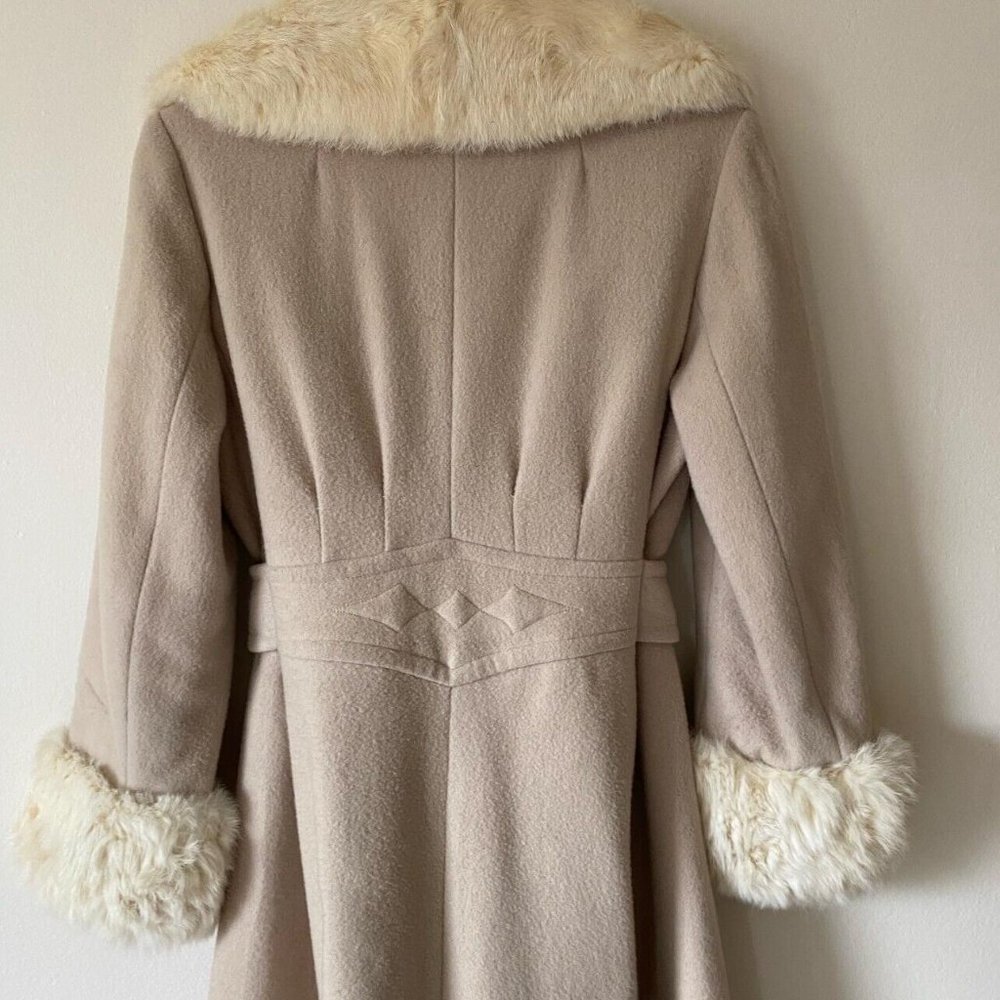 Vintage Fur Collar Wool Coat 1960s - Picture 2 of 7